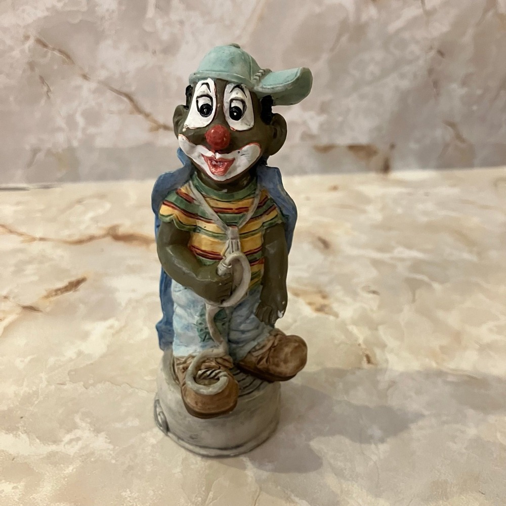 Vintage 1994 Young's Inc. African American Hobo-Style Boy Clown figurine
